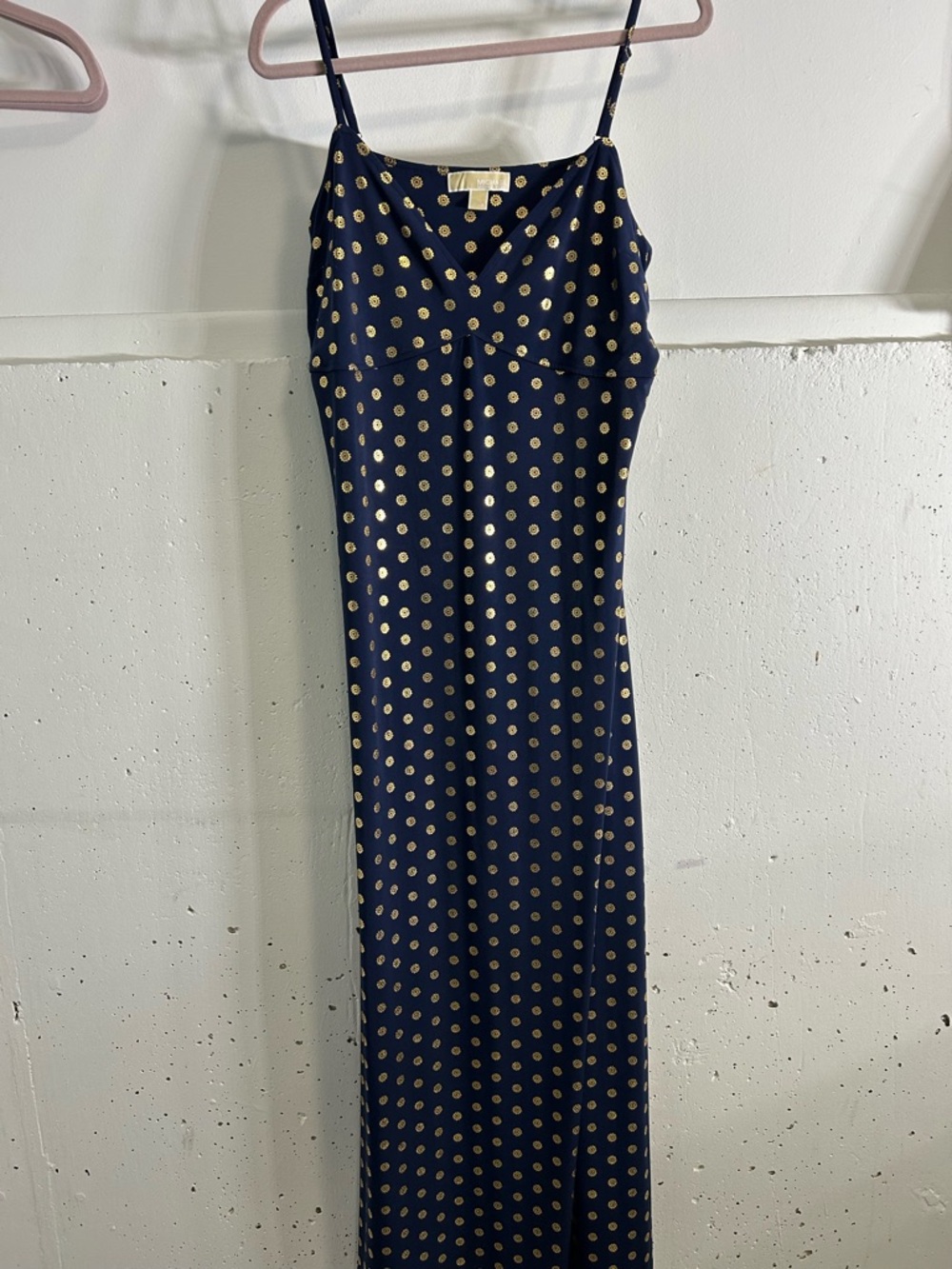 Michael Korrs Navy Blue & gold Polka Dot dress